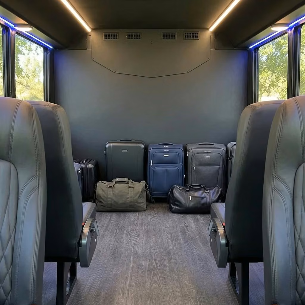 oviedo 20 passenger minibus luggage area