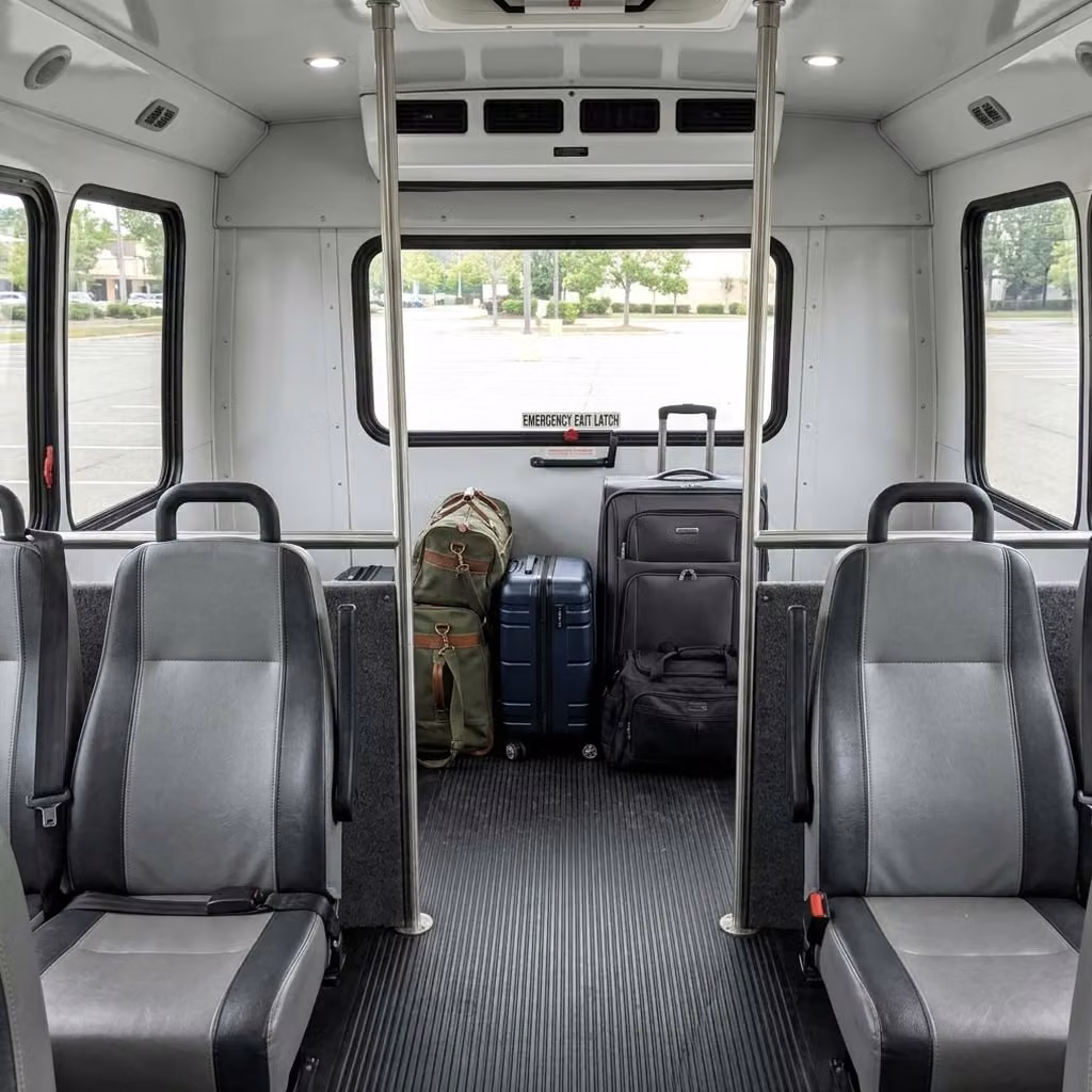 oviedo 28 passenger minibus luggage area