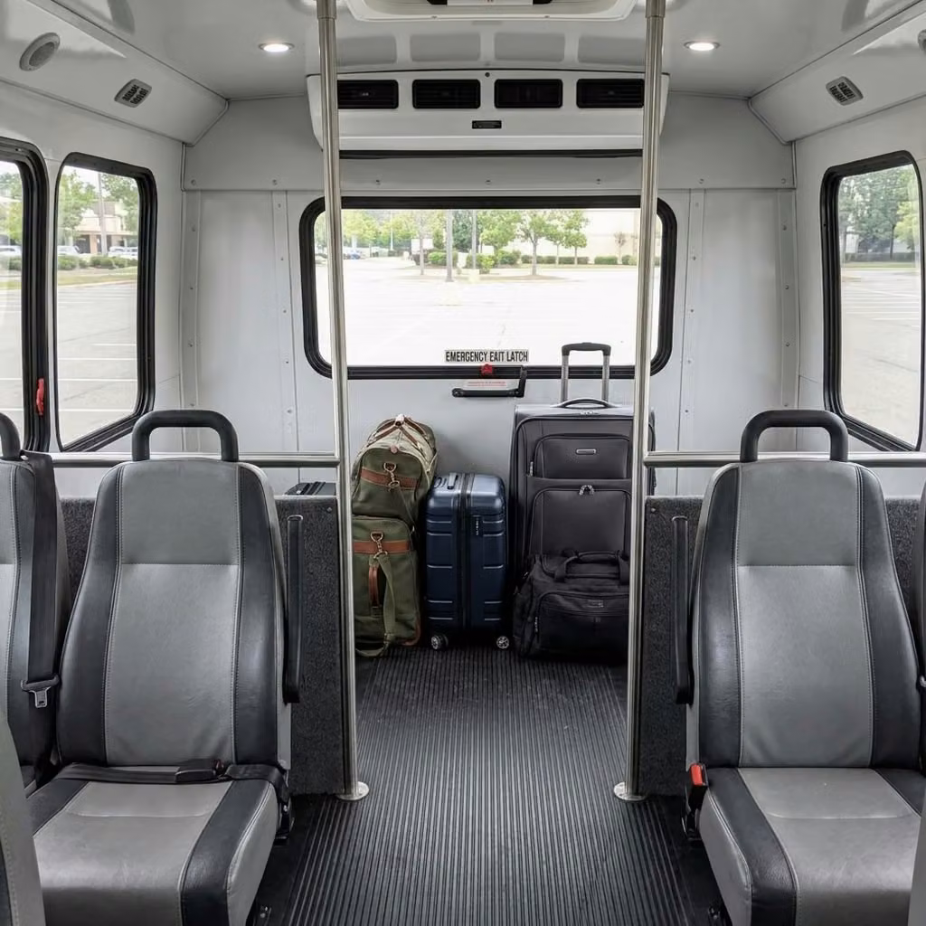 oviedo 30 passenger minibus luggage area