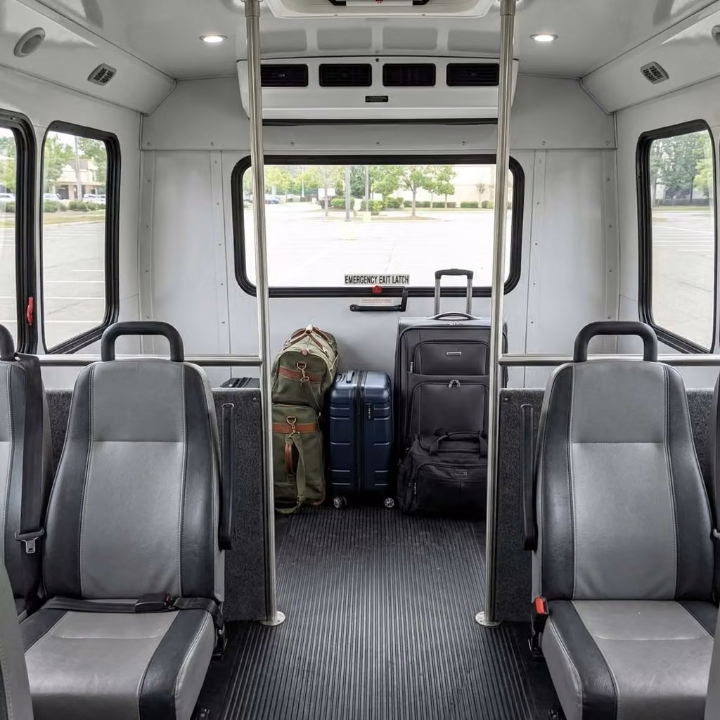 oviedo 35 passenger minibus luggage area