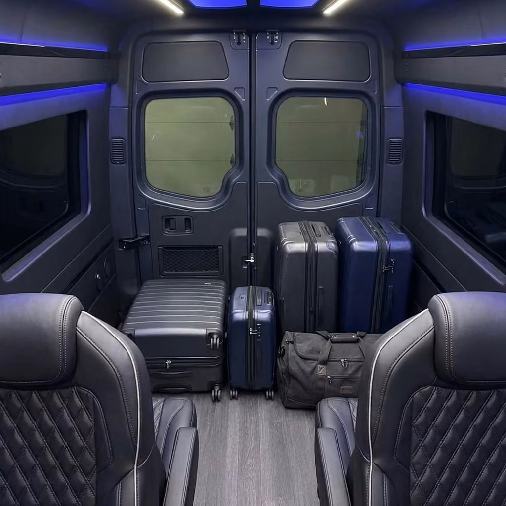oviedo sprinter van rental with driver luggage area
